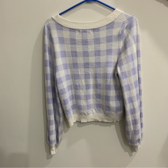 Moon & Madison purple checkered cardigan - Picture 3 of 3